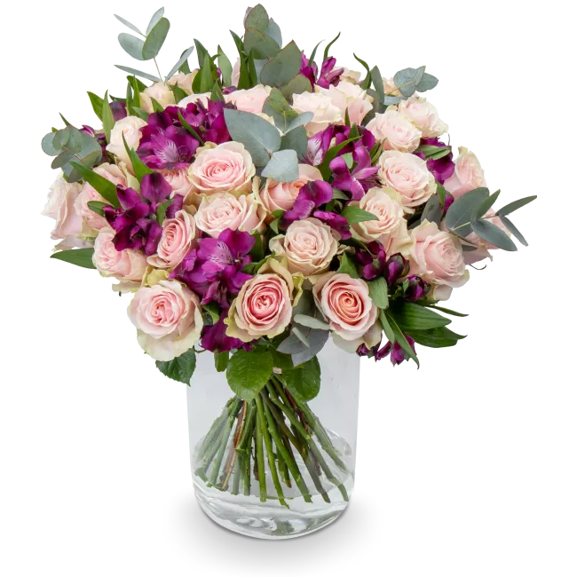Bouquet with roses and alstroemerias